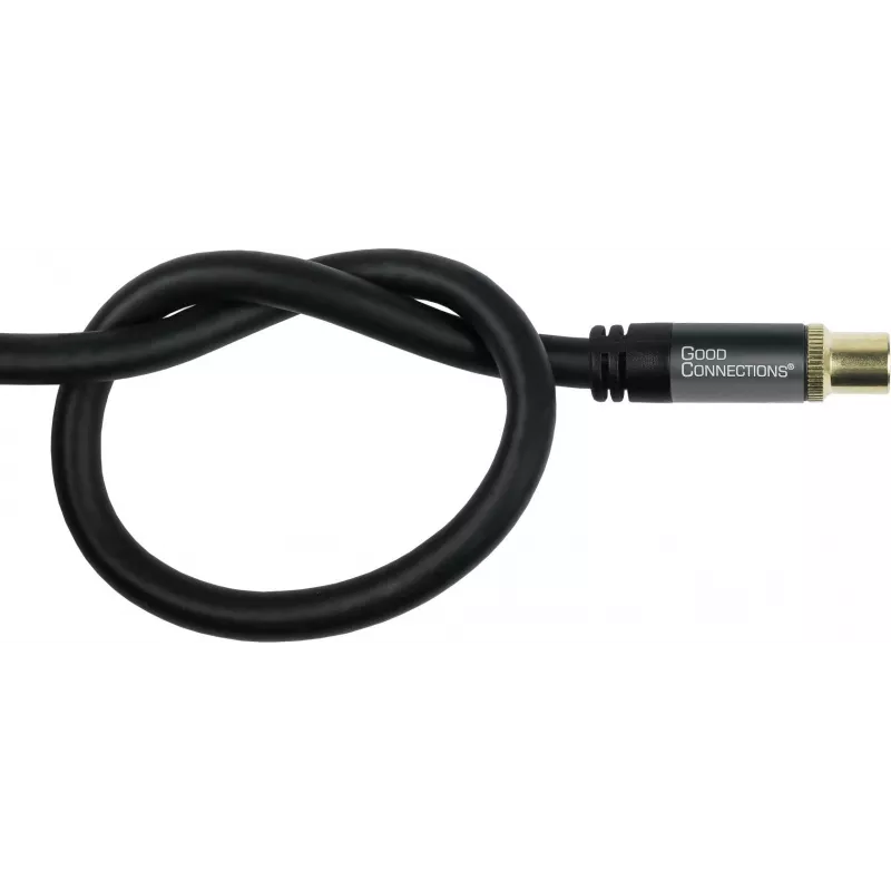 GoodConnections SmartFLEX antenos kabelis, IEC koaksialinis vyriškas į moterišką, auksuoti kontaktai, keturgubai ekranuotas, 120 dB ekranavimas, juodas, 30 m (GC-M2060)