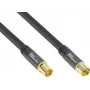GoodConnections SmartFLEX antenos kabelis, IEC koaksialinis vyriškas į moterišką, auksuoti kontaktai, keturgubai ekranuotas, 120 dB ekranavimas, juodas, 30 m (GC-M2060)