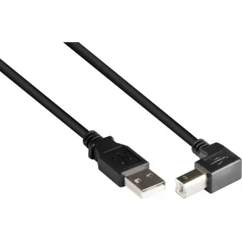 GoodConnections USB 2.0 kabelis A į B kampuotu jungtimi 2m juodas