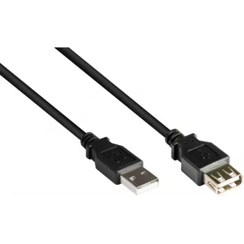 GoodConnections USB 2.0 prailginimo laidas, A kištukas į A lizdą, 0,6 m, juodas