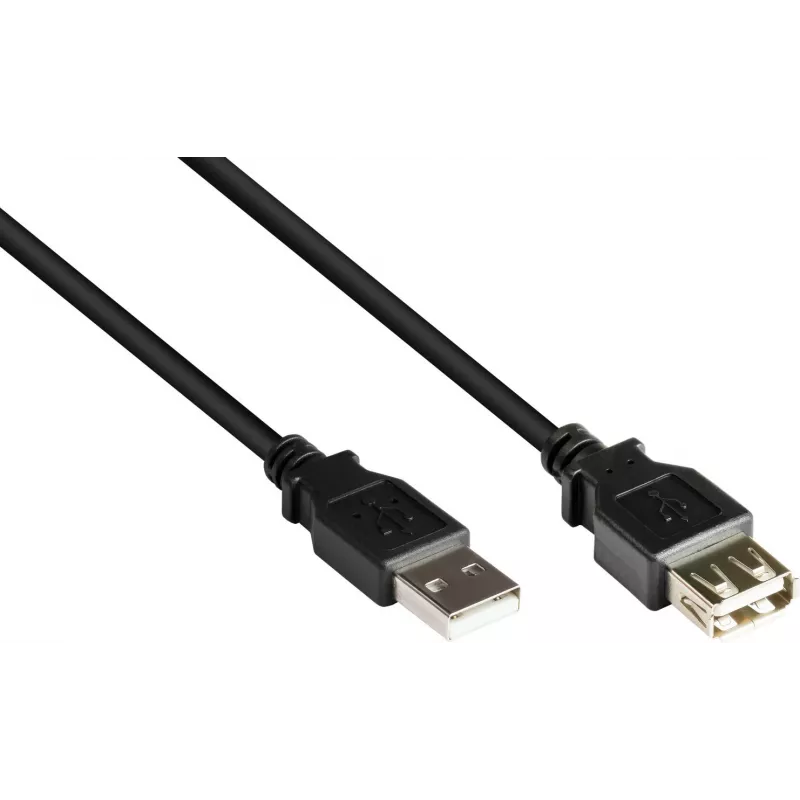 GoodConnections USB 2.0 prailginimo laidas, A kištukas į A lizdą, 0,6 m, juodas