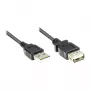 GoodConnections USB 2.0 prailginimo laidas, A kištukas į A lizdą, 0,6 m, juodas