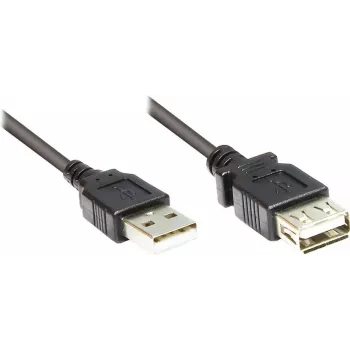 GoodConnections USB 2.0 ilginimo laidas, Type-A kištukas į lizdą, juodas, 0,3 m