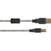 Good Connections USB 2.0 aukštos kokybės laidas su ferito šerdimi ir auksuotais kontaktais, permatomas, 5 m