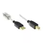 Good Connections USB 2.0 aukštos kokybės laidas su ferito šerdimi ir auksuotais kontaktais, permatomas, 5 m