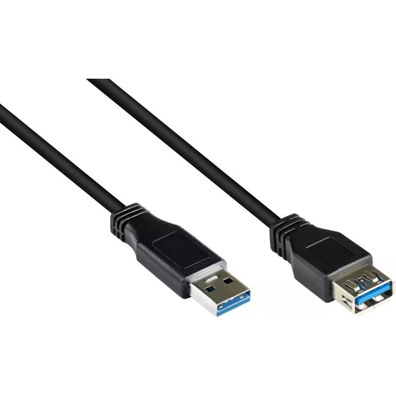 GoodConnections USB 3.0 ilginamasis laidas – A kištukas į A lizdą, 1,8 m, juodas (2711-S02)