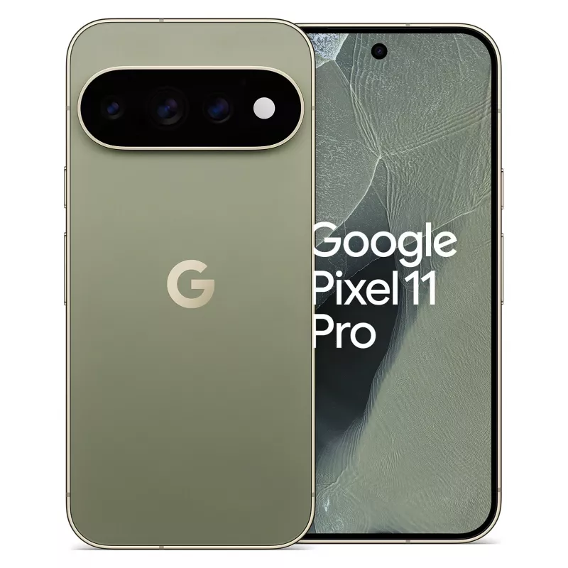 Google Pixel 11 Pro 5G išmanusis telefonas, 12GB RAM, 256GB atmintis, 6,3 colio OLED 120Hz ekranas, alyvuogės spalvos
