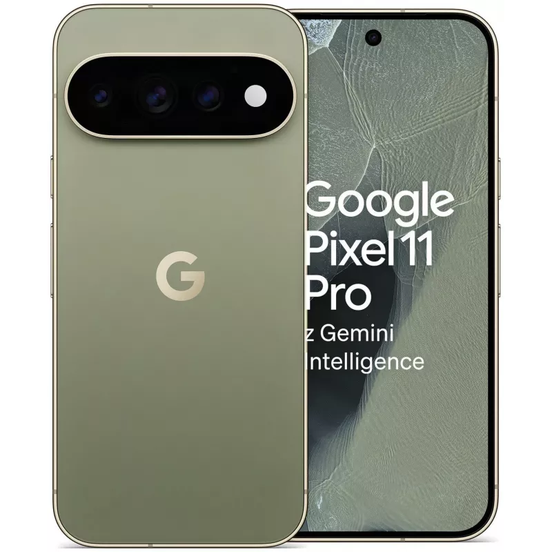 Google Pixel 11 Pro 5G išmanusis telefonas, 12GB RAM, 256GB atmintis, 6,3 colio OLED 120Hz ekranas, alyvuogės spalvos
