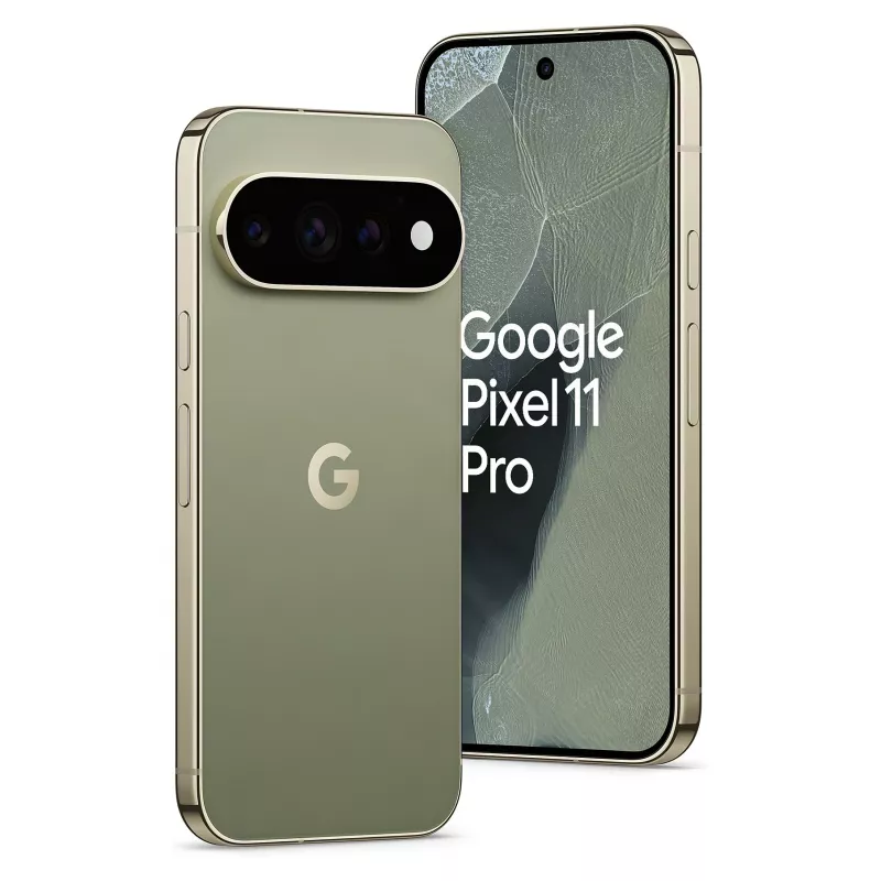 Google Pixel 11 Pro 5G išmanusis telefonas, 16GB RAM, 512GB atmintis, 6,3 colio OLED 120Hz ekranas, alyvuogių spalvos, Dual SIM, Android 16