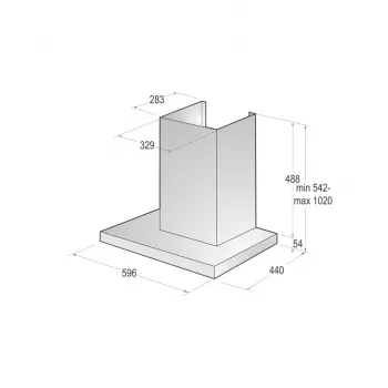 Gorenje WHT66236B sieninis gartraukis juodas, 650 m³/h
