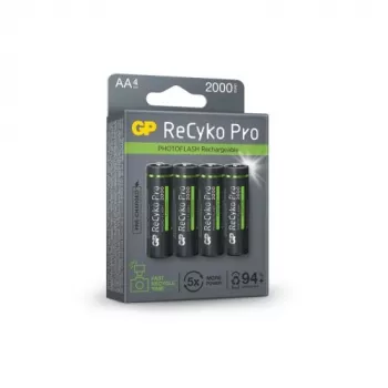 GP Battery (AA) Įkraunamos ReCyko+ Pro Fast Flash, NiMH, 4 Blister, 2000mAh