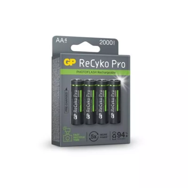 GP Battery (AA) Įkraunamos ReCyko+ Pro Fast Flash, NiMH, 4 Blister, 2000mAh