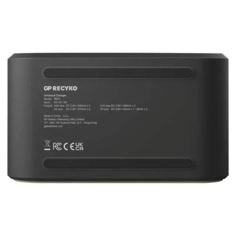 GP Įkroviklis B361 su 4 kanalais, 2600 mAh, 2,8V, Juodas EU