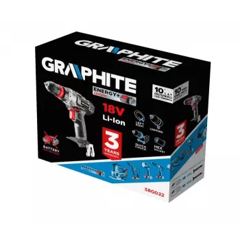 GRAPHITE 58G022 Energy+ 18V belaidis gręžtuvas-sraigtasukis 1250 RPM