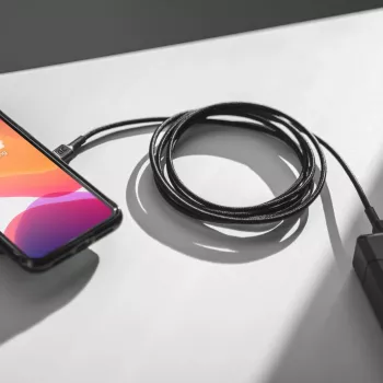 Green Cell GC PowerStream USB Type-C vyriškas į Type-C vyriškas greito įkrovimo laidas 2m juodas