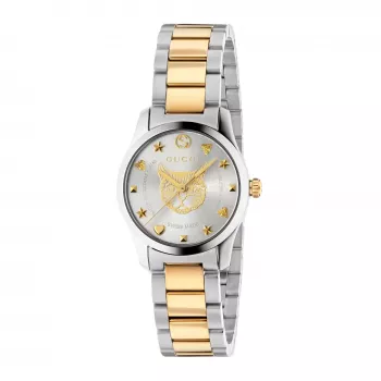 GUCCI G-Timeless moteriškas laikrodis YA126596 27mm nerūdijantis plienas sidabrinis ciferblatas
