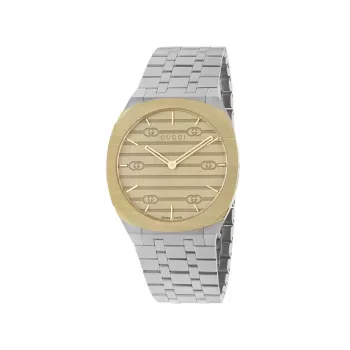 GUCCI G-Timeless Motyvų Moteriškas Laikrodis YA163403 34mm Nerūdijančio Plieno Sidabrinis Saulės Šepetėlio Ciferblatas