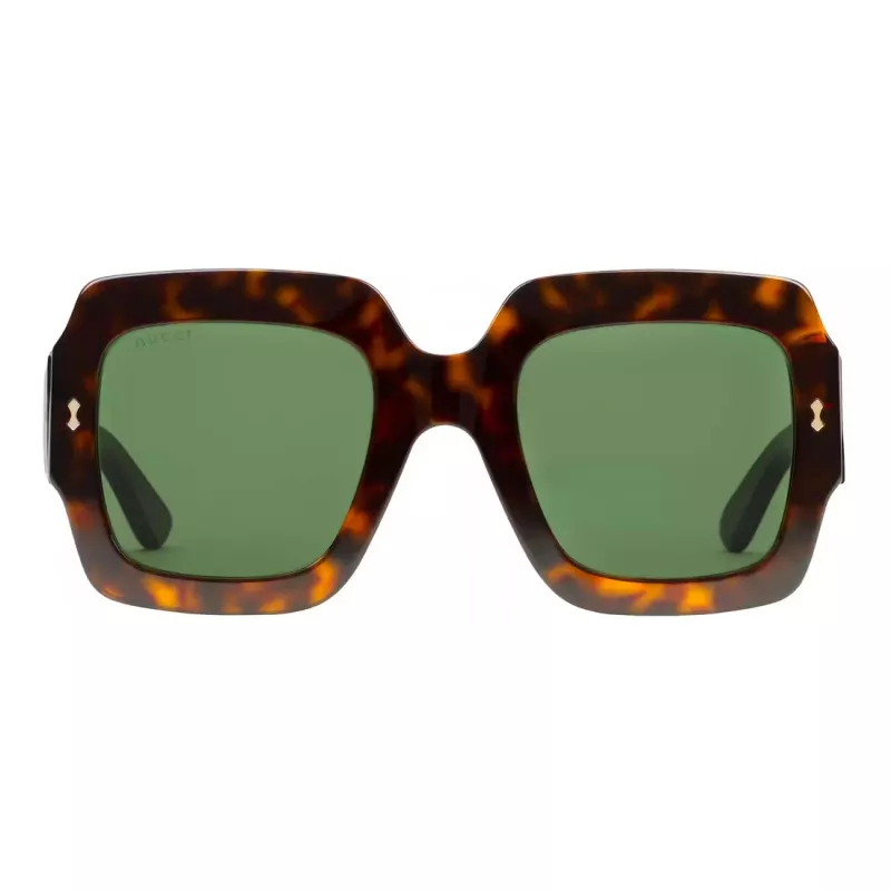 Moteriški akiniai nuo saulės Gucci GG1111S-002 juodi pilki kvadratiniai acetatas 54mm