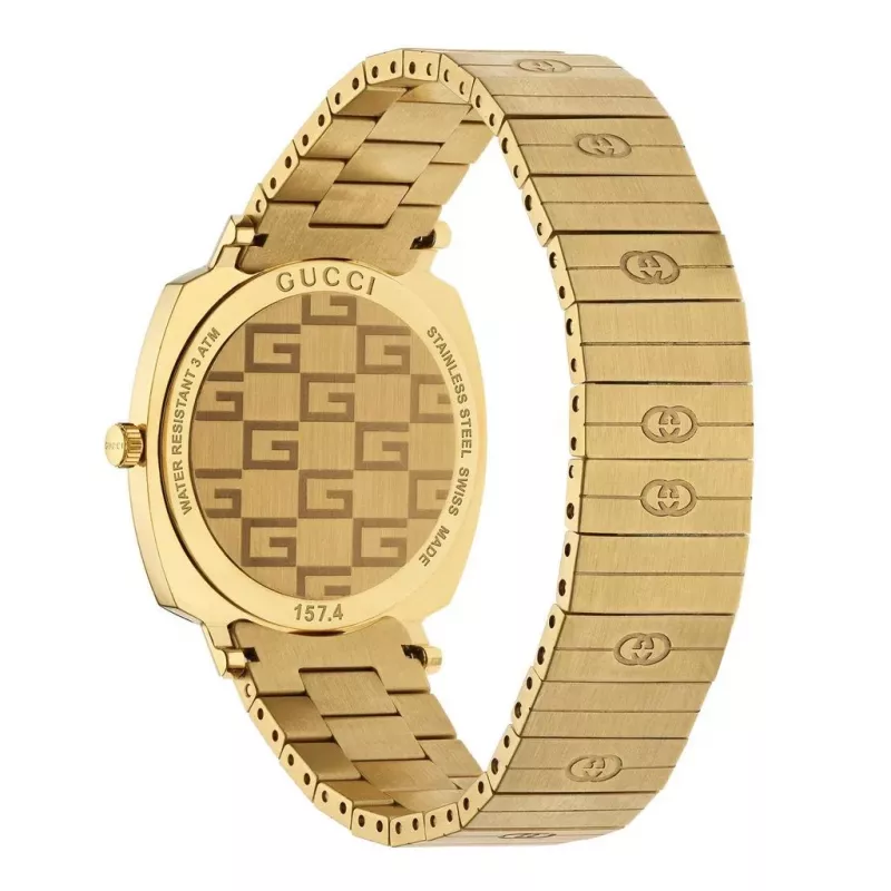 GUCCI Grip Laikrodis YA157403 35mm Šveicariškas Kvarcinis Nerūdijančio Plieno Tinklelio Moteriškas