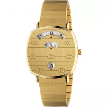 GUCCI Grip Laikrodis YA157403 35mm Šveicariškas Kvarcinis Nerūdijančio Plieno Tinklelio Moteriškas