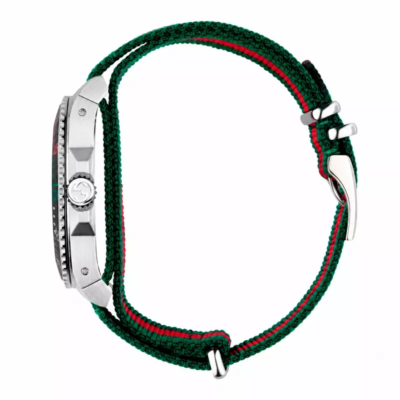 GUCCI Vyriškas Laikrodis YA136209A 45mm Šveicariškas Kvarcinis Nerūdijantis Plienas Guma Juodas