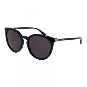 GUCCI Moteriški GG0064SK-001 Stačiakampiai Akiniai nuo Saulės – Juodas Acetato Rėmelis, Pilki Nailono Lęšiai, 55/20/135 mm