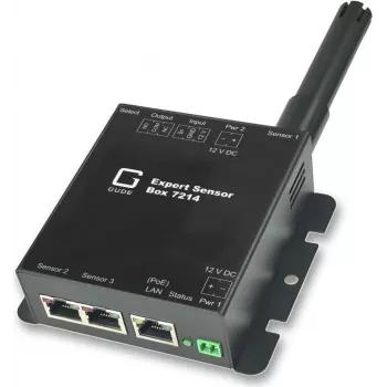 GÜDE 7214-11 Expert Sensor Box Temperatūra 2x jutiklių prievadai 1x relės išėjimas 1x IO įėjimas PoE