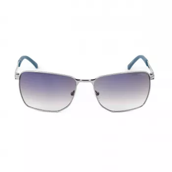 GUESS GF00018-6008C Vyriški stačiakampiai akiniai nuo saulės – juodas rėmelis, pilki lęšiai, UV400