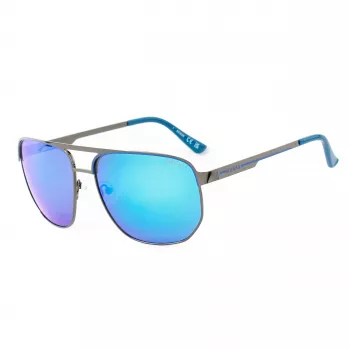 Guess GF00061-6106X vyriški akiniai nuo saulės, juodas rėmelis, pilki lęšiai, 61 mm