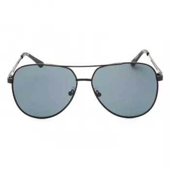 GUESS GF0231-02A Vyriški stačiakampiai akiniai nuo saulės – juodas rėmelis, pilki lęšiai 58mm