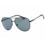 GUESS GF0231-02A Vyriški stačiakampiai akiniai nuo saulės – juodas rėmelis, pilki lęšiai 58mm