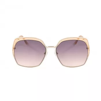 GUESS GF0410-5933F Moteriški Akiniai nuo Saulės – Blizgus Juodas Rėmelis, Gradientiniai Dūminiai Stiklai, 59 mm