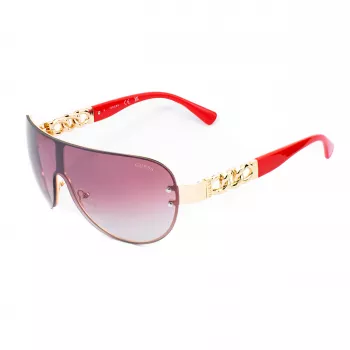 GUESS Moteriški Aviatoriaus Stiliaus Akiniai Nuo Saulės GO00037-0032G Auksinis Rėmas Rudi Gradientiniai Stiklai 56mm