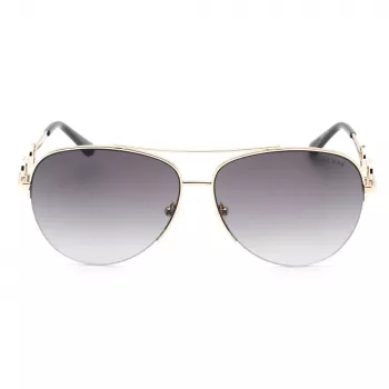 GUESS Moteriški Drugelio/Katės Akies Akiniai Nuo Saulės GF6171-32B Blizgūs Juodi Dūminiai Gradientiniai 60 mm