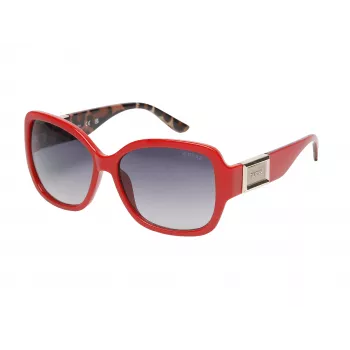 GUESS moteriški katinėlio formos akiniai nuo saulės GO00043-5866B – juodas rėmelis, pilki gradientiniai lęšiai 58mm