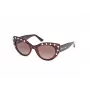 Moteriški GUESS GU00163-5452F drugelio formos akiniai nuo saulės, Havana acetato rėmelis, rudi gradientiniai lęšiai, 54/20/140 mm