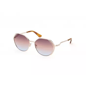 GUESS moteriški GU7842S5833F dideli kvadratiniai akiniai nuo saulės, Havana rėmelis, rudi gradientiniai lęšiai, 58mm