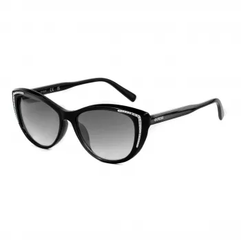 GUESS Moteriški Akiniai Nuo Saulės GO00006-5601B Blizgantys Juodi Gradientiniai Dūminiai 58mm