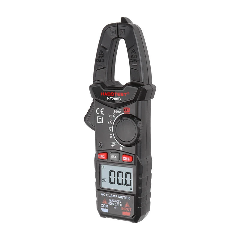Habotest HT200B Skaitmeninis Gnybtinis Multimetras, True RMS 6000 Skaitmenų, NCV, AC/DC Įtampa, AC Srovė iki 600A, Talpa, Dažnis ir Temperatūra