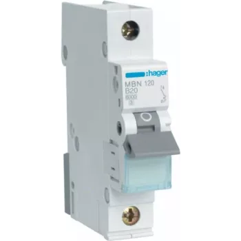 Hager MBN120 1-polio 20 A C charakteristikos automatinis jungiklis 6 kA