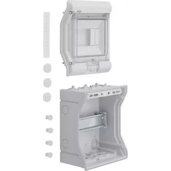 Hager VE106D paviršinio montavimo mažasis skirstomasis skydas, 6 moduliniai vienetai, 1 eilė, IP30, baltas