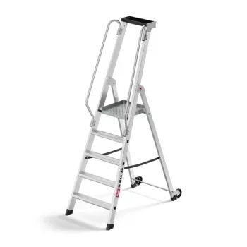 HAILO Master P80 aliuminės mobilios platforminės kopėčios, 5 pakopų, 150 kg, EN 131