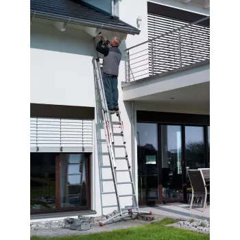 Hailo S100 ProfiLOT kombinacinės kopėčios, aliumininis, 2x6+1x5 laiptelių, 3 dalių, maks. apkrova 150 kg