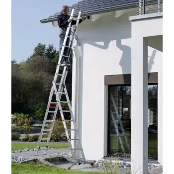 Hailo S100 ProfiLOT universali aliuminio kopėčios, 3 dalių, 2x9+1x8 laipteliai, maks. darbinis aukštis 7,00 m