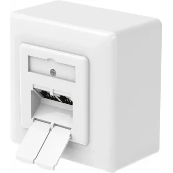 Hama CAT-6a tinklo lizdas, 2 prievadai RJ45, 10 Gbit/s, ekranuotas, paviršinis/įleidžiamas, baltas 00200774