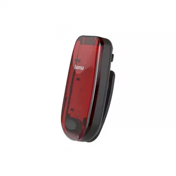 Hama Clip-On Warning Light su LED, Raudona, Juoda, Maitinama Baterija, CR2032, Apsaugota Nuo Aptaškymo, Bėgimui, Dviračiui, Ėjimui