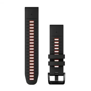 HAMA Silicone QuickFit 22mm laikrodžio dirželis Garmin – juodas/raudonas (010-13280-06)
