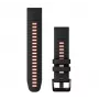 HAMA Silicone QuickFit 22mm laikrodžio dirželis Garmin – juodas/raudonas (010-13280-06)