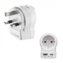 Hama kelioninis adapteris EU į UK 1x USB-A USB-C Power Delivery 20W Baltas