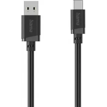 Hama USB-A į USB-C įkrovimo ir duomenų perdavimo kabelis, 3 m, juodas 00201814